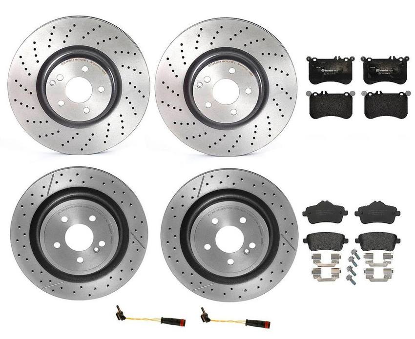 Brembo Brake Pads and Rotors Kit - Front and Rear (360mm/330mm) (Low-Met)